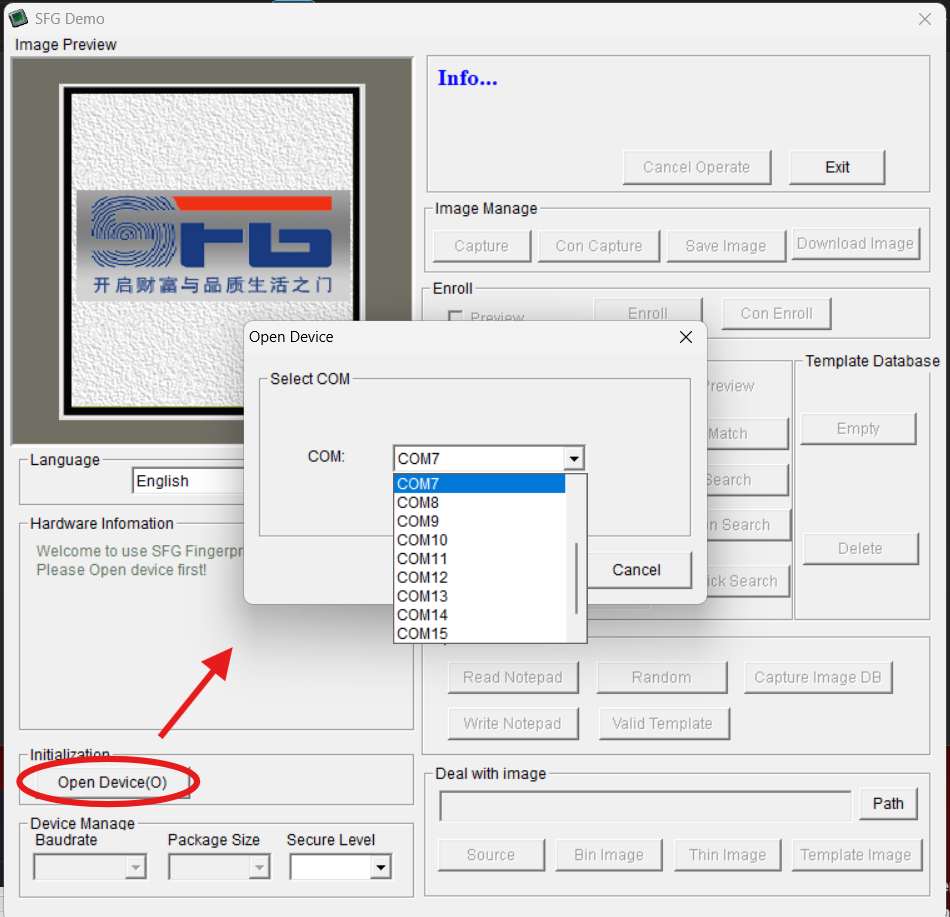 sfg-demo-software-com-port
